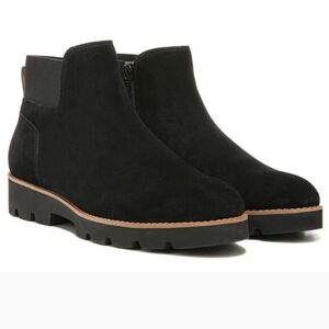 Vionic Brionie Chelsea Black Suede Side Zip Ankle Boots Women's 9.5   $150